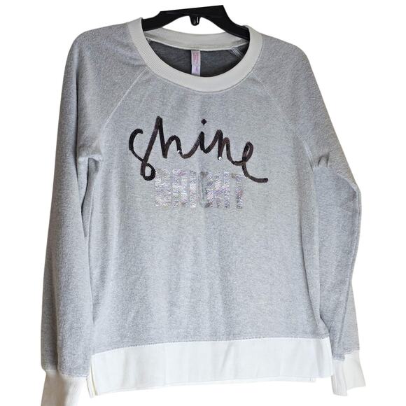 Xhilaration Sweater Women Small Shine Bright Sequin Pullover Lounge Crewneck - Picture 1 of 12